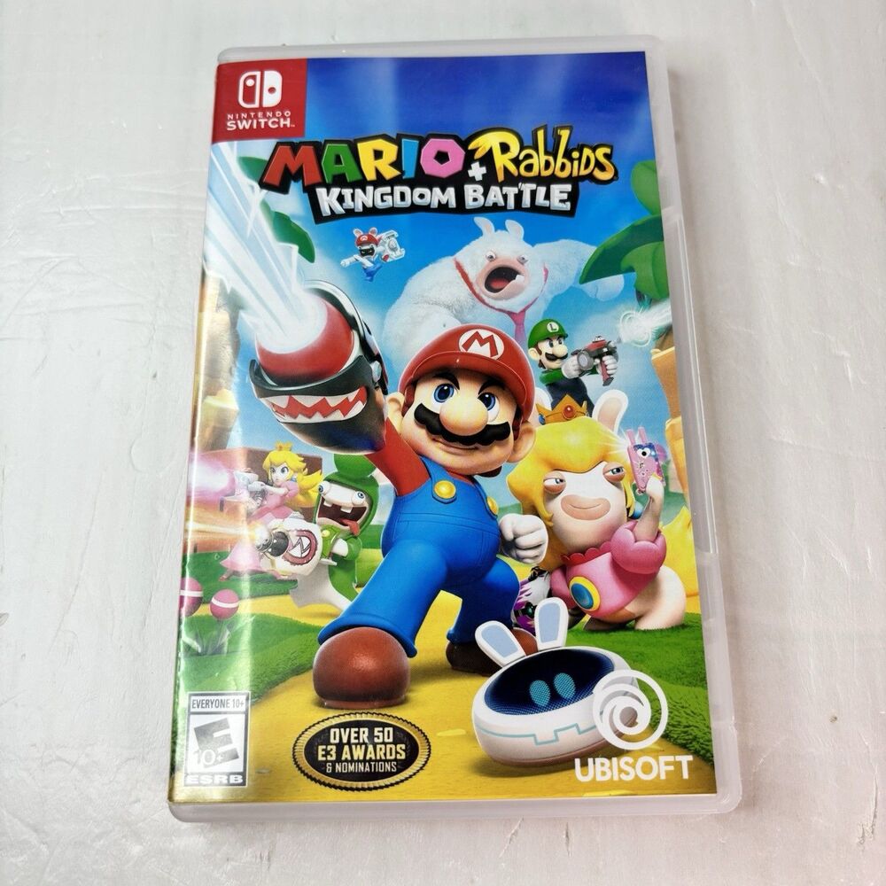 Ninetendo Switch Mario and Rabbids Kingdom Battle Game Ubisoft Tested Works